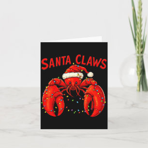 Santa Claws Lustiger Weihnachts-Hummer Mit Lichter Karte