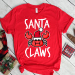 Santa Claws New England Crab Funny Christmas T-Shirt<br><div class="desc">Santa Claws New England Crab Funny Christmas T - Shirt. Funny trendy Santa Claws New England Ostküste Weihnachtskrippe Design. Diese niedliche kleine Krabbe trägt eine Weihnachtsmannmütze. Ideal für einen Weihnachtskrabbelkochen.</div>