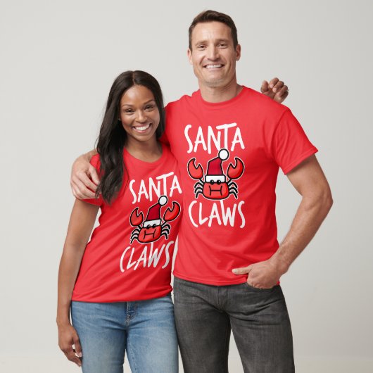 Santa Claws New England Crab Funny Christmas T-Shirt (Unisex)