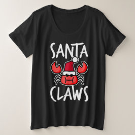 Santa Claws New England Crab Niedlicher Weihnachts Große Größe T-Shirt
