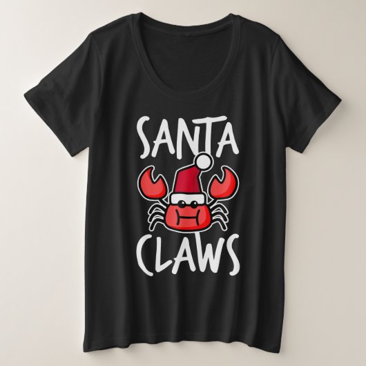 Santa Claws New England Crab Niedlicher Weihnachts Große Größe T-Shirt (Design vorne)