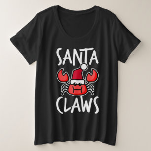 Santa Claws New England Crab Süßes Weihnachten Lus Große Größe T-Shirt