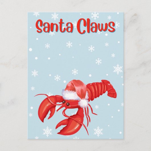 Santa Claws Pun Funny Lobster Weihnachten (Vorderseite)