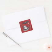 Santa Claws Red Quadratischer Aufkleber (Umschlag)