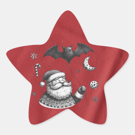 Santa Claws Red Stern-Aufkleber (Vorderseite)