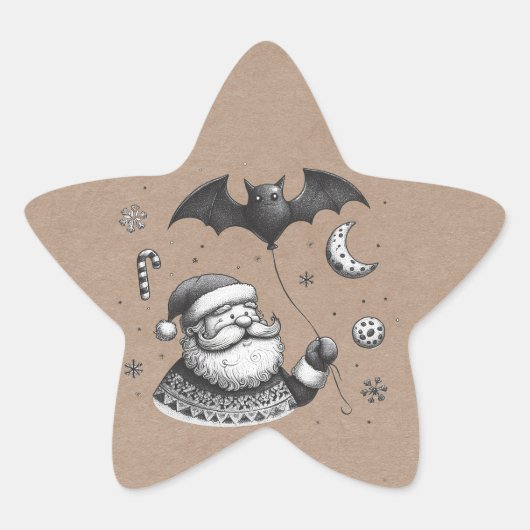 Santa Claws Stern-Aufkleber (Vorderseite)