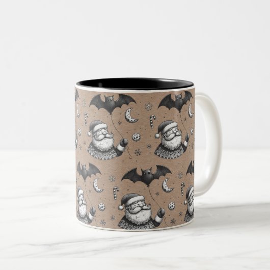 Santa Claws Zweifarbige Tasse (VorderseiteRechts)