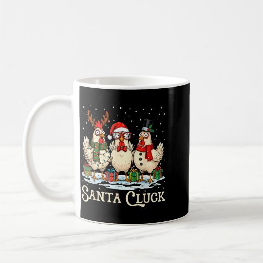 Santa Cluck Chicken Christmas Farm Animal Funny Kaffeetasse (Links)