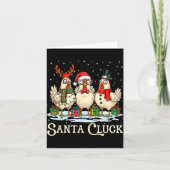 Santa Cluck Chicken Christmas Farm Animal Funny Karte (Vorderseite)