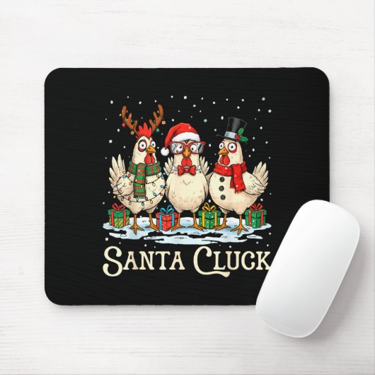 Santa Cluck Chicken Christmas Farm Animal Funny Mousepad (Mit Mouse)