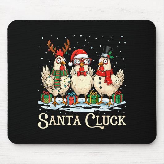 Santa Cluck Chicken Christmas Farm Animal Funny Mousepad (Vorne)