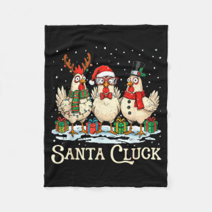 Santa Cluck Huhn Weihnachten Bauernhof Tier Lustig Fleecedecke
