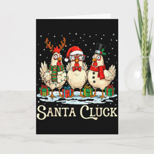 Santa Cluck Huhn Weihnachten Bauernhof Tier Lustig Karte