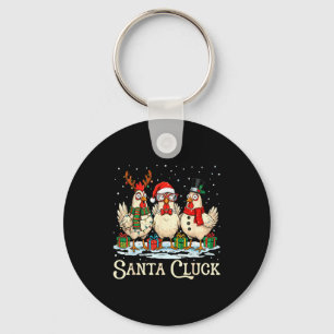 Santa Cluck Huhn Weihnachten Bauernhof Tier Lustig Schlüsselanhänger