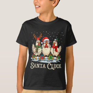 Santa Cluck Huhn Weihnachten Bauernhof Tier Lustig T-Shirt