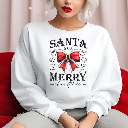 Santa & Co Merry Christmas Bow Sweatshirt