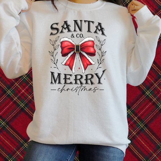 Santa & Co Merry Christmas Bow Sweatshirt