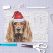 Santa Cocker Spaniel Dog Festive Christmas Holiday Seidenpapier (Handwerk)
