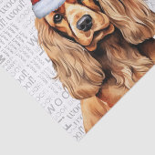 Santa Cocker Spaniel Dog Festlicher Weihnachtsfeie Seidenpapier (Ausschnitt)