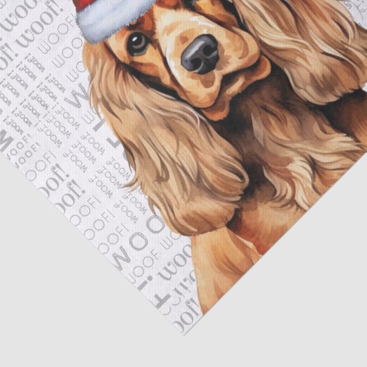 Santa Cocker Spaniel Dog Festlicher Weihnachtsfeie Seidenpapier (Ausschnitt)
