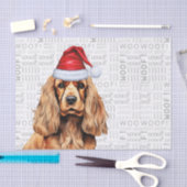 Santa Cocker Spaniel Dog Festlicher Weihnachtsfeie Seidenpapier (Handwerk)