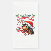 Santa Cockroach Cartoon Weihnachts Candy Cane Serviette (Vorderseite)