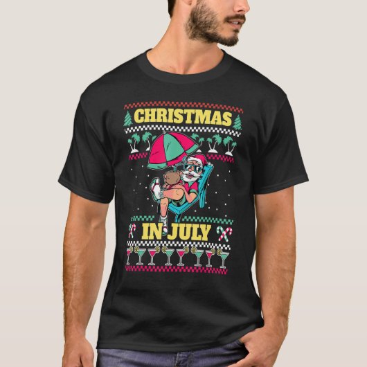 Santa Cocktails Strand Weihnachten Weihnachten im T-Shirt (Vorderseite)