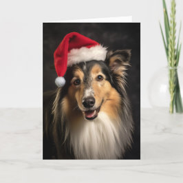 Santa Collie Feiertagskarte