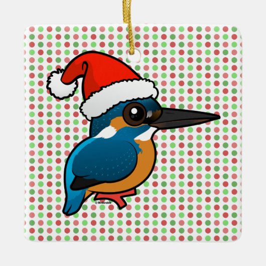 Santa Common Kingfisher Keramikornament (Vorderseite)
