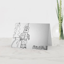 Santa Contour Zeichnend Karte