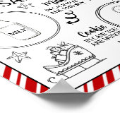 Santa Cookie & Milk servieren Tischset Tray Tischs Poster (Ecke)