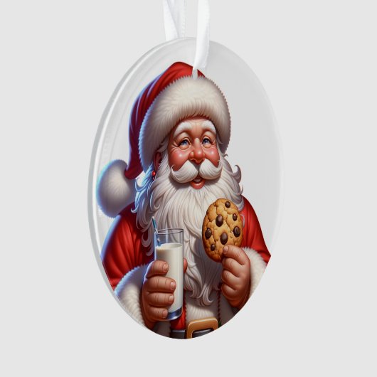 Santa Cookies and Milk Christmas Acrylic Ornament (Vorderseite)