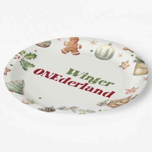 Santa Cookies Cocca Weihnachtsfeier Pappteller (Schrägansicht)