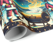 Santa Cooking auf der GRILLEN Pit 2 Weihnachten Geschenkpapier (Rolleneckpunkt)