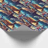 Santa Cooking auf der GRILLEN Pit 3 Weihnachten Geschenkpapier (Ecke)