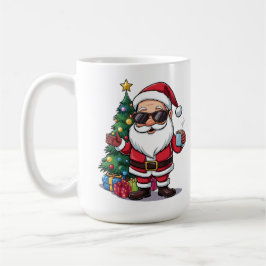 Santa Cool Mug with Sunglasses & Christmas Tree Kaffeetasse