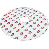 Santa Corgi Brushed Polyester Tree Skirt Polyester Weihnachtsbaumdecke (Schrägansicht)