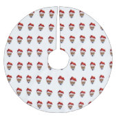 Santa Corgi Brushed Polyester Tree Skirt Polyester Weihnachtsbaumdecke (Vorderseite)