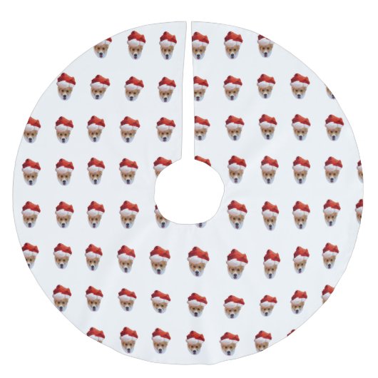 Santa Corgi Brushed Polyester Tree Skirt Weihnachtsbaumdecke (Vorderseite)