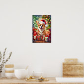 Santa Corgi Christmas Canvas Wall Art Poster (Küche)