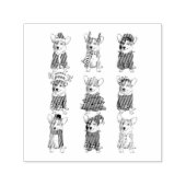 Santa Corgi Christmas Tree Lights Elf Rentier Dog Permastempel (Design)