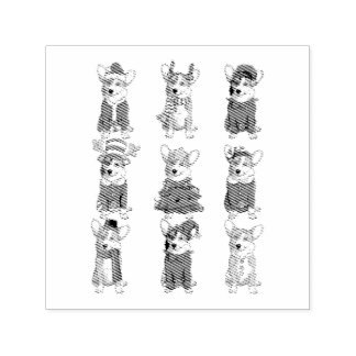 Santa Corgi Christmas Tree Lights Elf Rentier Dog Permastempel