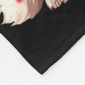 Santa Corgi Dog Christmas Lights Xmas Pajama Dog L Fleecedecke (Ecke)