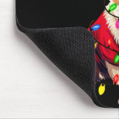 Santa Corgi Dog Christmas Lights Xmas Pajama Dog L Mousepad (Ecke)