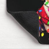 Santa Corgi Dog Christmas Lights Xmas Pajama Dog L Mousepad (Ecke)