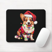 Santa Corgi Dog Christmas Lights Xmas Pajama Dog L Mousepad (Mit Mouse)