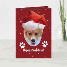 Santa Corgi Happy Pawlidays Card