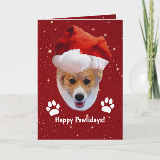 Santa Corgi Happy Pawlidays Card Karte