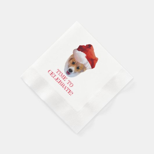 Santa Corgi Napkins Serviette (Ecke)