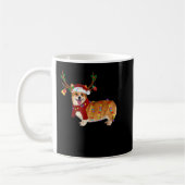 Santa Corgi Rentiere Licht Weihnachten Kaffeetasse (Links)
